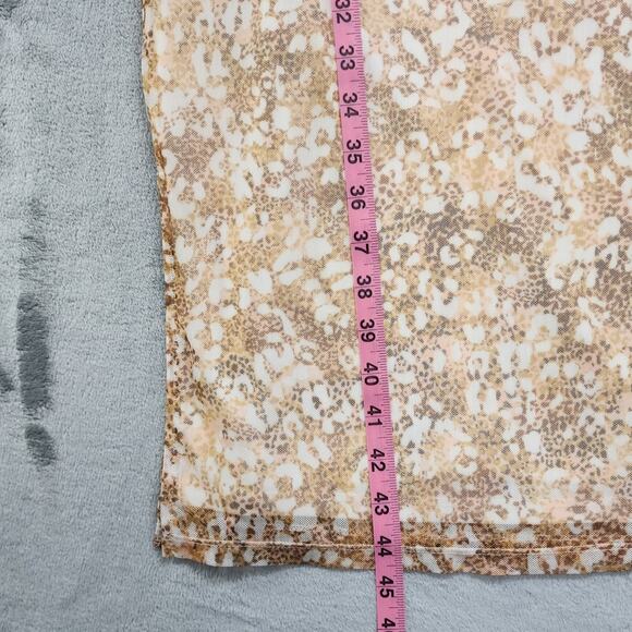 NEW Revolve BCBGeneration Dress Size M Tan Animal Print Cutout Ruched Mesh Lined - Picture 10 of 11